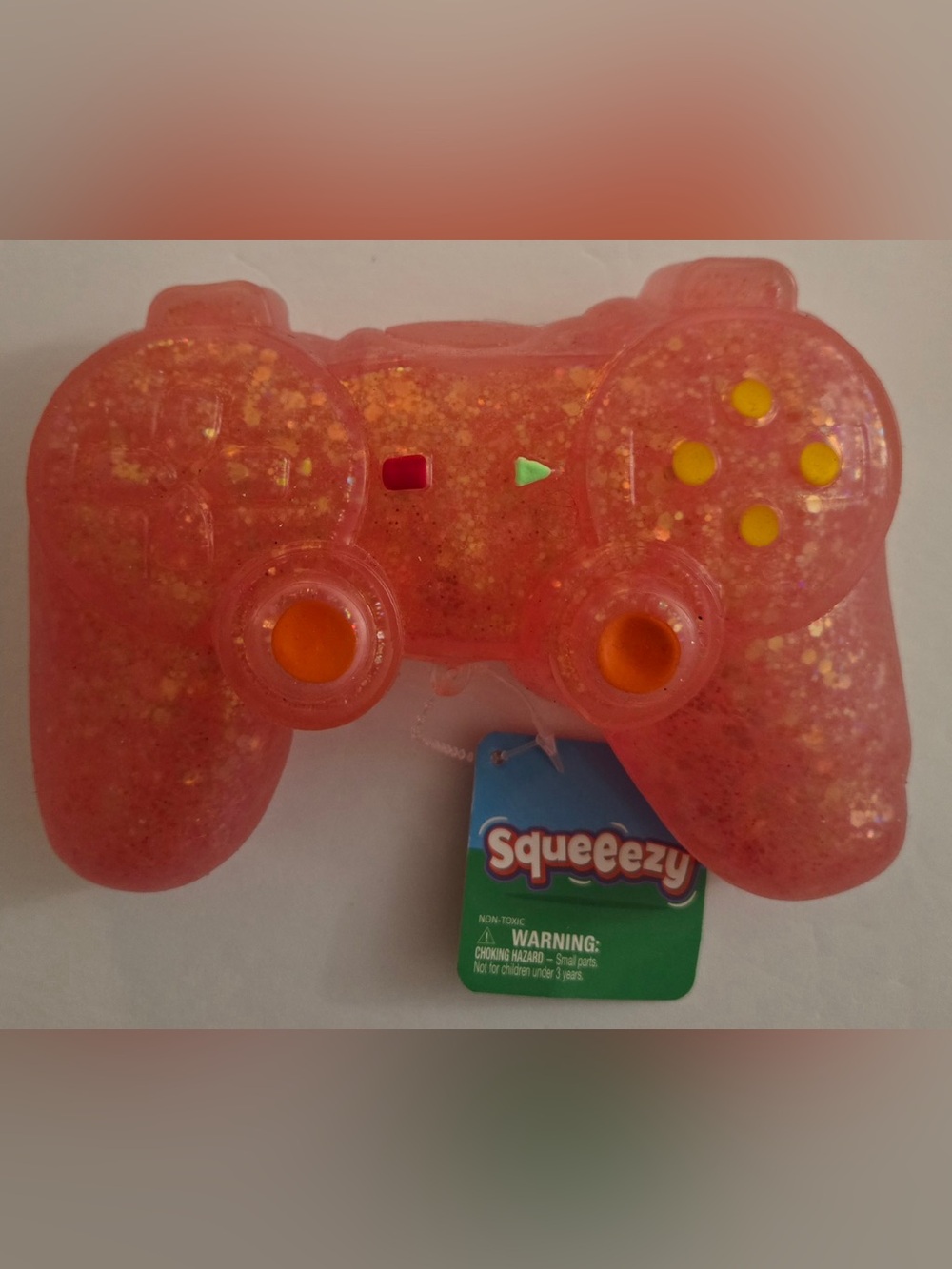 Pink Glitter Game Controller Squishy Toy